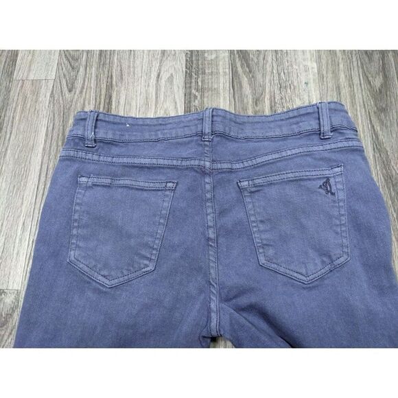 (3/$35) VIP Jeans Juniors Size 11 Distressed Skinny Purple Denim Jeans Capris - Picture 3 of 10